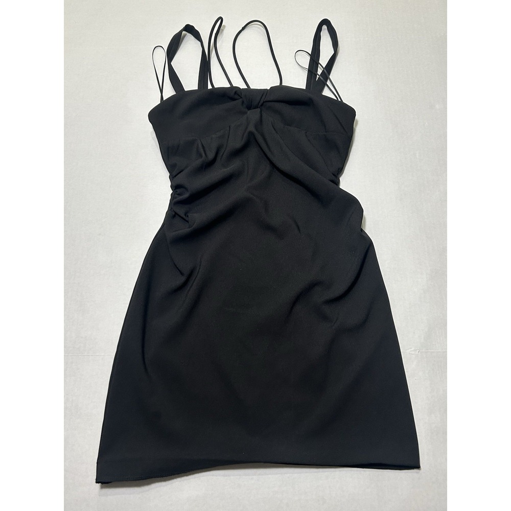 Zara Strapped Bow Mini Dress Black Size Small